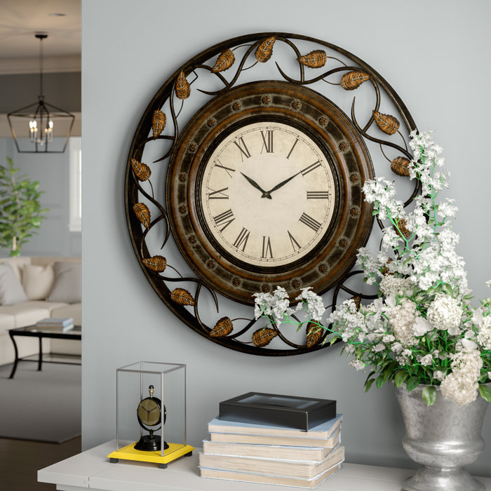 Fleur De Lis Living Oversized Cirillo Rustic 36" Wall Clock & Reviews